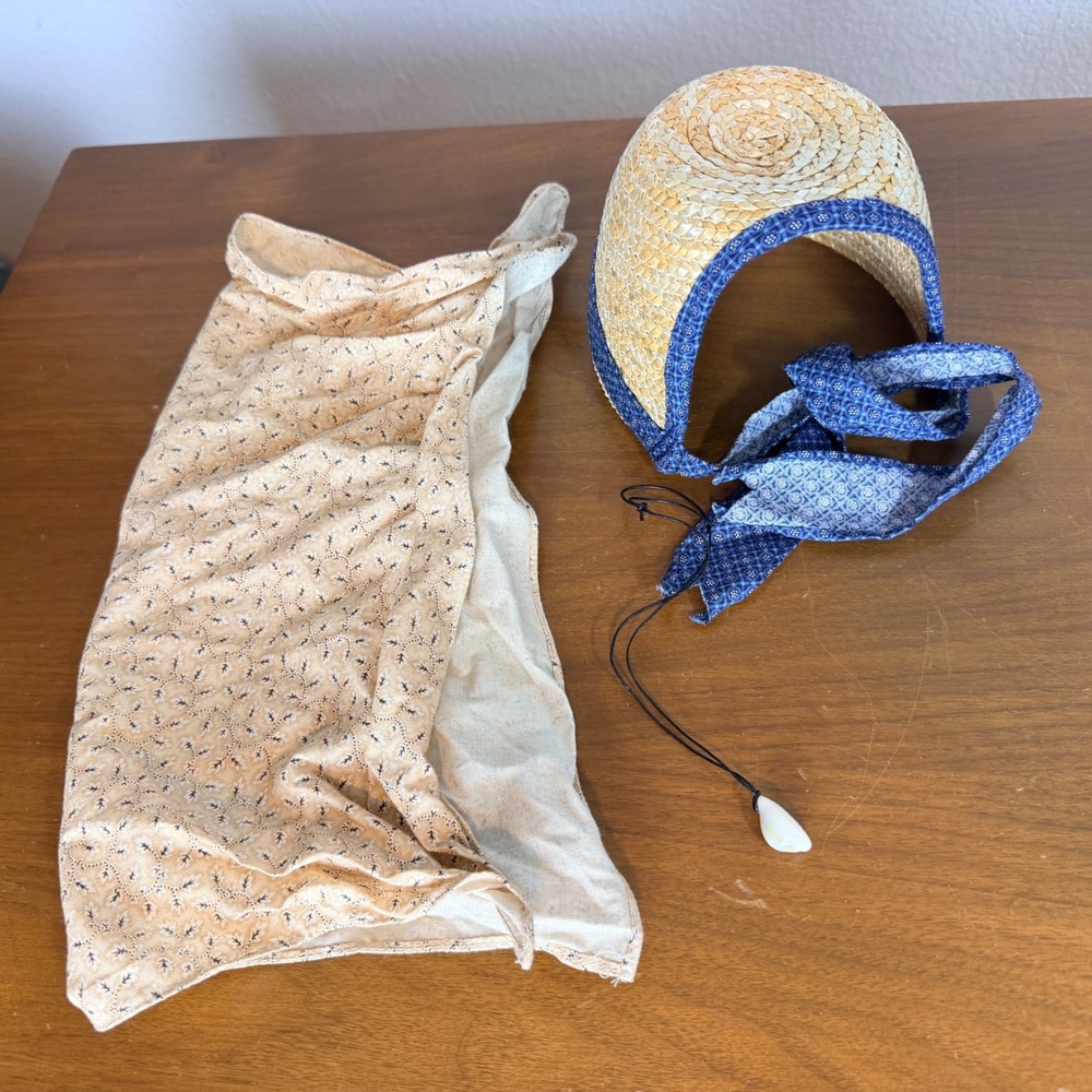 Pleasant Company American Girl Doll Addy Walker Hat Bonnet Necklace Kerchief lot